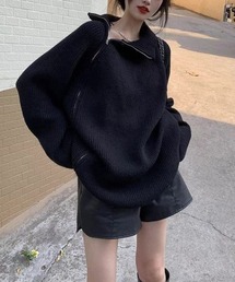 gossip！ロサンゼルス | アシンメトリージップニット(ニット/セーター)