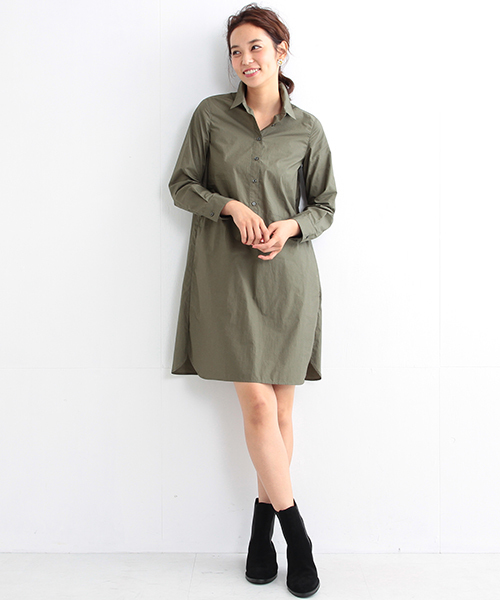 BEAMS LIGHTS Women's（ビームスライツ ウィメンズ）の「【MORE 1月号 掲載】BEAMS LIGHTS / ウォッシャブル タイプライター シャツワンピース（ワンピース・レディース・オフホワイト/オリーブ/ネイビー・36/38）」の20枚目の写真