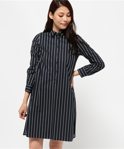 BEAMS LIGHTS Women's（ビームスライツ ウィメンズ）の「【MORE 1月号 掲載】BEAMS LIGHTS / ウォッシャブル タイプライター シャツワンピース（ワンピース・レディース・オフホワイト/オリーブ/ネイビー・36/38）」の3枚目の写真