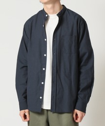 秋 バンドカラー オックスフォードシャツ/選べるマルチ釦&ノーマル釦 GELEONE