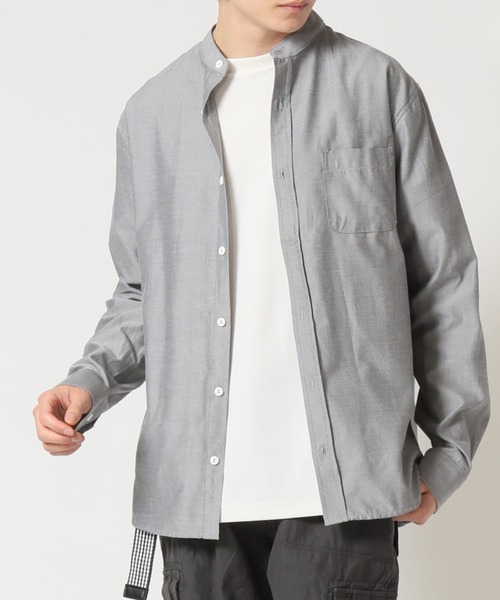 ARCADE(アーケード)の「秋 バンドカラー オックスフォードシャツ/選べるマルチ釦&ノーマル釦 GELEONE(シャツ/ブラウス・メンズ・サックスブルー系2/ネイビー/ホワイト/ネイビー系2/グレー/グレー系2/ホワイト系2/サックスブルー・M/L/LL)」の4枚目の写真