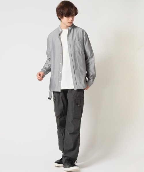 ARCADE(アーケード)の「秋 バンドカラー オックスフォードシャツ/選べるマルチ釦&ノーマル釦 GELEONE(シャツ/ブラウス・メンズ・サックスブルー系2/ネイビー/ホワイト/ネイビー系2/グレー/グレー系2/ホワイト系2/サックスブルー・M/L/LL)」の12枚目の写真