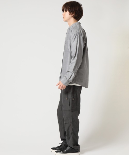 ARCADE(アーケード)の「秋 バンドカラー オックスフォードシャツ/選べるマルチ釦&ノーマル釦 GELEONE(シャツ/ブラウス・メンズ・サックスブルー系2/ネイビー/ホワイト/ネイビー系2/グレー/グレー系2/ホワイト系2/サックスブルー・M/L/LL)」の13枚目の写真