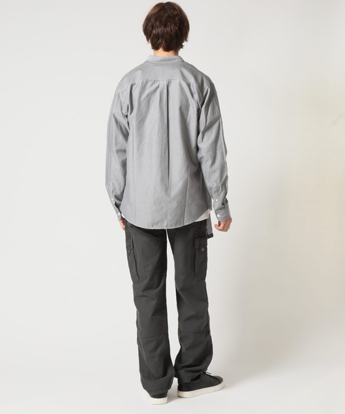 ARCADE(アーケード)の「秋 バンドカラー オックスフォードシャツ/選べるマルチ釦&ノーマル釦 GELEONE(シャツ/ブラウス・メンズ・サックスブルー系2/ネイビー/ホワイト/ネイビー系2/グレー/グレー系2/ホワイト系2/サックスブルー・M/L/LL)」の14枚目の写真