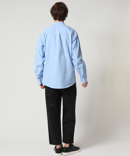 ARCADE(アーケード)の「秋 バンドカラー オックスフォードシャツ/選べるマルチ釦&ノーマル釦 GELEONE(シャツ/ブラウス・メンズ・サックスブルー系2/ネイビー/ホワイト/ネイビー系2/グレー/グレー系2/ホワイト系2/サックスブルー・M/L/LL)」の17枚目の写真