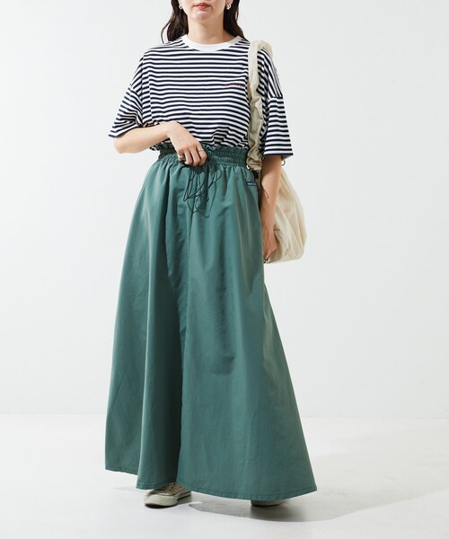 FREAK'S STORE（フリークスストア）の「限定展開　FREAK'S OUTDOORS ナイロン ドロスト ギャザースカート（スカート・レディース・ブルー/オフホワイト/ベージュ/グリーン/ピンク/ブラック・MEDIUM/SMALL）」の15枚目の写真