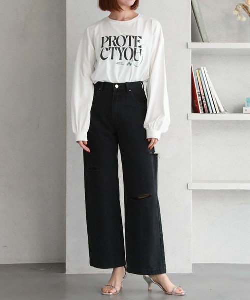 archives（アルシーヴ）の「BIGロゴロンT（Tシャツ/カットソー・レディース・ブラック/グレー/オフホワイト・MEDIUM）」の8枚目の写真