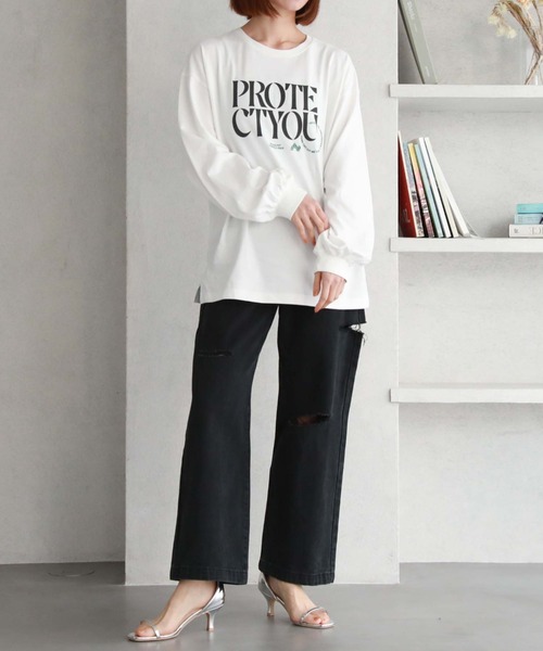 archives（アルシーヴ）の「BIGロゴロンT（Tシャツ/カットソー・レディース・ブラック/グレー/オフホワイト・MEDIUM）」の11枚目の写真