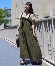 FREAK'S STORE | THOUSAND MILE × FREAK'S STORE/サウザンドマイル ギャザーシャーリング ベルトワンピース/キャミソールワンピース(ワンピース)