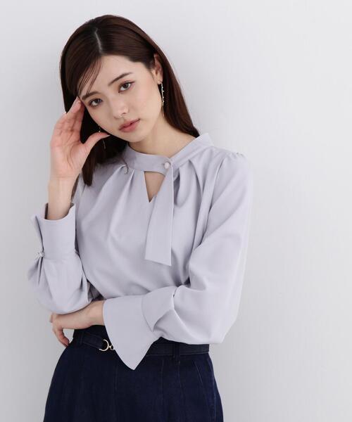 PROPORTION BODY DRESSING（プロポーションボディドレッシング）の「スタンドボウタイブラウス / 1214110306（シャツ/ブラウス・レディース・ネイビー/ホワイト系その他/グレー・SMALL/MEDIUM）」の5枚目の写真