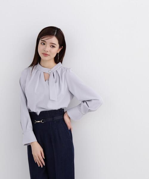 PROPORTION BODY DRESSING（プロポーションボディドレッシング）の「スタンドボウタイブラウス / 1214110306（シャツ/ブラウス・レディース・ネイビー/ホワイト系その他/グレー・SMALL/MEDIUM）」の7枚目の写真