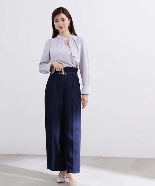 PROPORTION BODY DRESSING（プロポーションボディドレッシング）の「スタンドボウタイブラウス / 1214110306（シャツ/ブラウス・レディース・ネイビー/ホワイト系その他/グレー・SMALL/MEDIUM）」の8枚目の写真