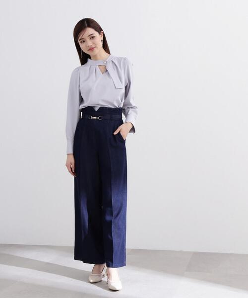 PROPORTION BODY DRESSING（プロポーションボディドレッシング）の「スタンドボウタイブラウス / 1214110306（シャツ/ブラウス・レディース・ネイビー/ホワイト系その他/グレー・SMALL/MEDIUM）」の9枚目の写真