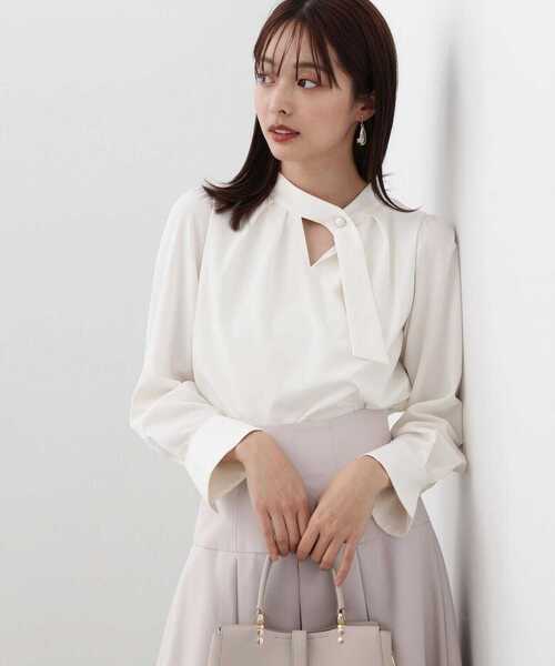 PROPORTION BODY DRESSING（プロポーションボディドレッシング）の「スタンドボウタイブラウス / 1214110306（シャツ/ブラウス・レディース・ネイビー/ホワイト系その他/グレー・SMALL/MEDIUM）」の13枚目の写真