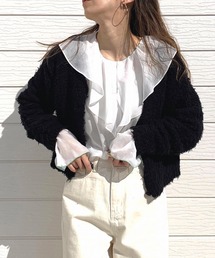 Q | ラッフルカラーブラウス(シャツ/ブラウス)