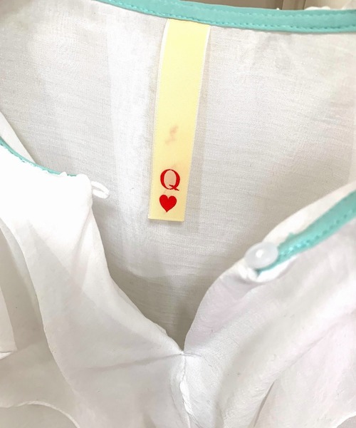 Q（キュー）の「ラッフルカラーブラウス（シャツ/ブラウス・レディース・ホワイト/ネイビー・MEDIUM）」の16枚目の写真