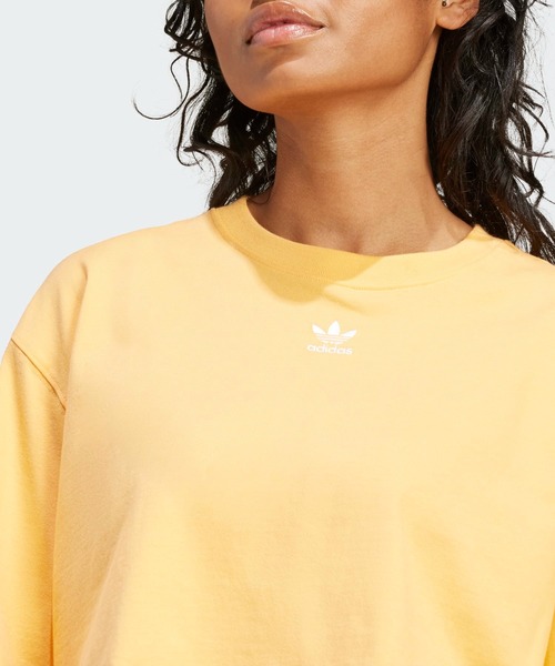 adidas(アディダス)の「エッセンシャルズ クロップトップ / アディダスオリジナルス adidas Originals(Tシャツ/カットソー・レディース・ブラック/オレンジ・LARGE/MEDIUM/XX-LARGE/X-LARGE/SMALL/X-SMALL)」の9枚目の写真