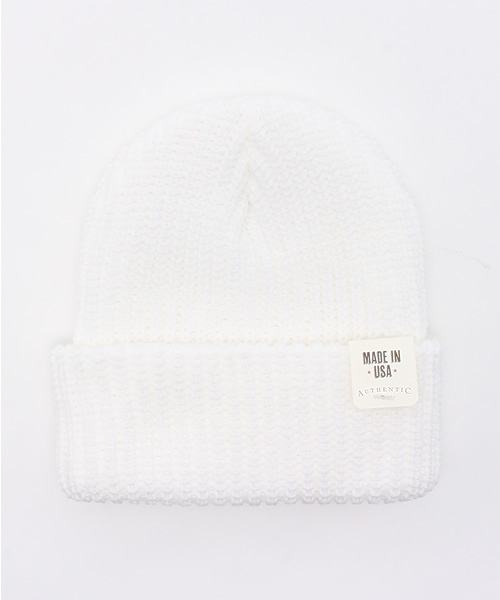 SHIPS（シップス）の「SA: 【アメリカ製】 アクリル ニット キャップ（ニットキャップ/ビーニー・メンズ・ホワイト/ブラック/グレー/チャコールグレー/オリーブ/ネイビー/ワイン・ONE SIZE）」の2枚目の写真