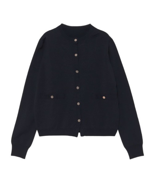 anuans（アニュアンス）の「シルクブレンドニットカーディガン（カーディガン/ボレロ・レディース・ホワイト×ブラック/アイボリー/ブラック/チャコールグレー/ベージュ/ネイビー/ピンク・FREE）」の4枚目の写真