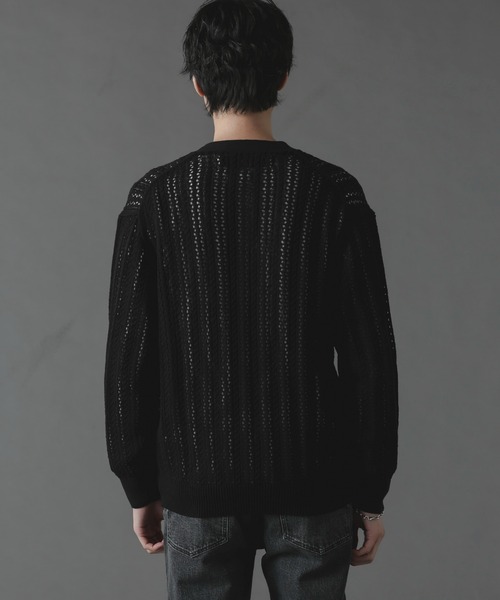 NANO universe（ナノユニバース）の「透かし編みカーディガン（カーディガン/ボレロ・メンズ・ブラック/ブルー/グレー・M/L）」の10枚目の写真