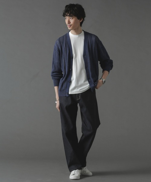 NANO universe（ナノユニバース）の「透かし編みカーディガン（カーディガン/ボレロ・メンズ・ブラック/ブルー/グレー・M/L）」の21枚目の写真