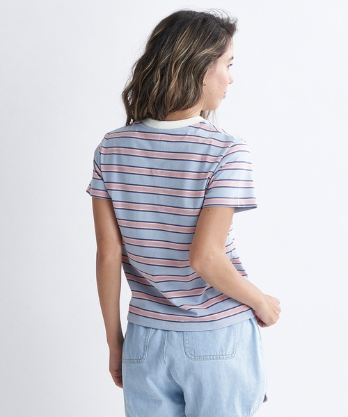 ROXY(ロキシー)の「GIRLS TALK/ロキシーボーダー半袖Tシャツ(Tシャツ/カットソー・レディース・ベージュ/ミント・LARGE/MEDIUM/SMALL)」の6枚目の写真