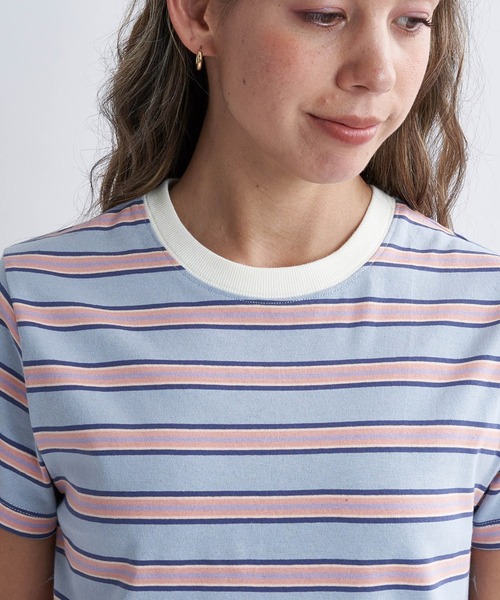 ROXY(ロキシー)の「GIRLS TALK/ロキシーボーダー半袖Tシャツ(Tシャツ/カットソー・レディース・ベージュ/ミント・LARGE/MEDIUM/SMALL)」の7枚目の写真