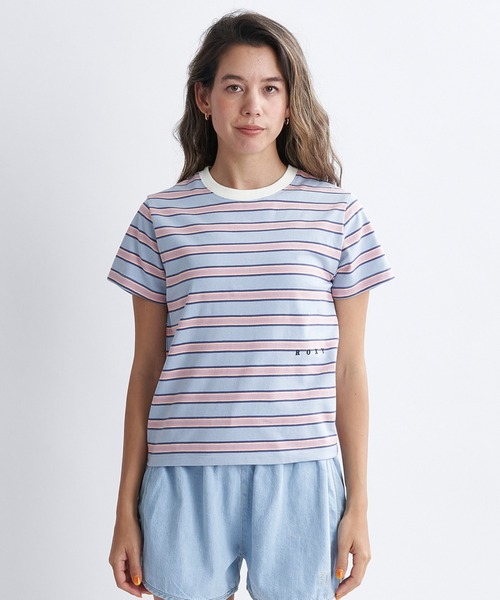 ROXY(ロキシー)の「GIRLS TALK/ロキシーボーダー半袖Tシャツ(Tシャツ/カットソー・レディース・ベージュ/ミント・LARGE/MEDIUM/SMALL)」の10枚目の写真
