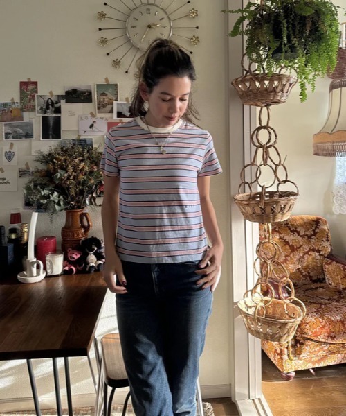 ROXY(ロキシー)の「GIRLS TALK/ロキシーボーダー半袖Tシャツ(Tシャツ/カットソー・レディース・ベージュ/ミント・LARGE/MEDIUM/SMALL)」の21枚目の写真