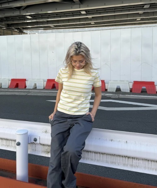 ROXY(ロキシー)の「GIRLS TALK/ロキシーボーダー半袖Tシャツ(Tシャツ/カットソー・レディース・ベージュ/ミント・LARGE/MEDIUM/SMALL)」の11枚目の写真