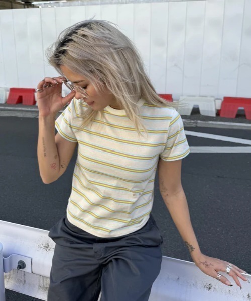 ROXY(ロキシー)の「GIRLS TALK/ロキシーボーダー半袖Tシャツ(Tシャツ/カットソー・レディース・ベージュ/ミント・LARGE/MEDIUM/SMALL)」の13枚目の写真