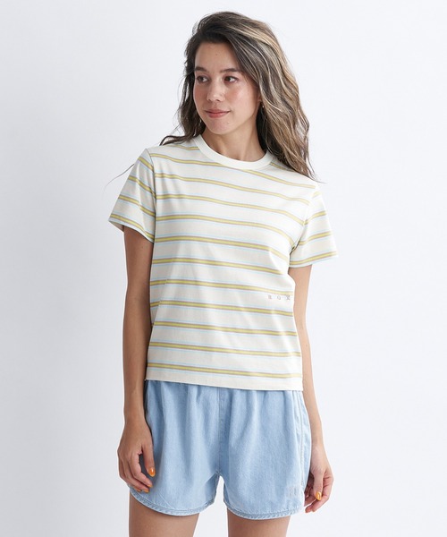 ROXY(ロキシー)の「GIRLS TALK/ロキシーボーダー半袖Tシャツ(Tシャツ/カットソー・レディース・ベージュ/ミント・LARGE/MEDIUM/SMALL)」の18枚目の写真