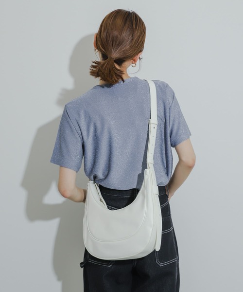 SENSE OF PLACE by URBAN RESEARCH（センスオブプレイスバイアーバンリサーチ）の「2WAYハーフムーンバッグ（ショルダーバッグ・レディース・ブラック/オフホワイト/ブラウン・ONE）」の12枚目の写真