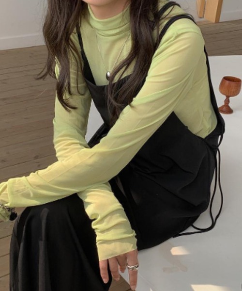 Per sist ence（パーシエンス）の「シアーメロウハイネックカットソー/袖ギャザーデザイン（Tシャツ/カットソー・レディース・ホワイト/ピンク/ブラック/ブルーグレー/ライトグリーン・FREE）」の16枚目の写真