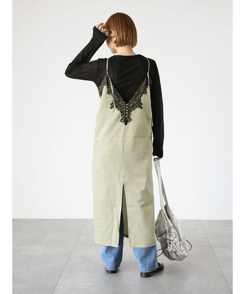 Lugnoncure（ルノンキュール）の「柄アソートサテンキャミワンピース（ワンピース・レディース・オフホワイト/カーキ/ブラック・F）」の3枚目の写真