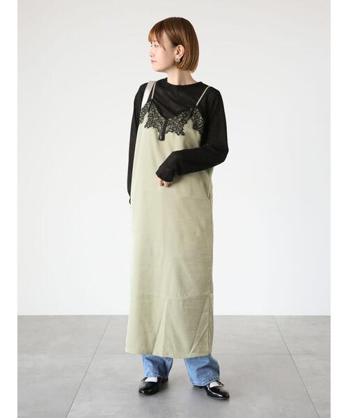 Lugnoncure（ルノンキュール）の「柄アソートサテンキャミワンピース（ワンピース・レディース・オフホワイト/カーキ/ブラック・F）」の5枚目の写真