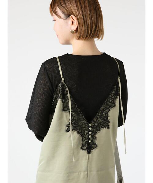 Lugnoncure（ルノンキュール）の「柄アソートサテンキャミワンピース（ワンピース・レディース・オフホワイト/カーキ/ブラック・F）」の7枚目の写真