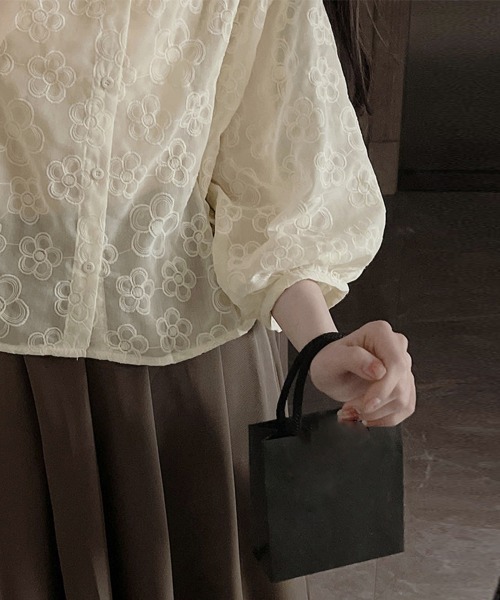 Miniministore(ミニミニストア)の「花柄刺しゅうレース ブラウス レディース(シャツ/ブラウス・レディース・ベージュ・FREE)」の7枚目の写真