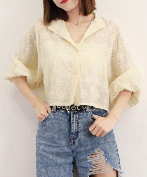Miniministore(ミニミニストア)の「花柄刺しゅうレース ブラウス レディース(シャツ/ブラウス・レディース・ベージュ・FREE)」の13枚目の写真