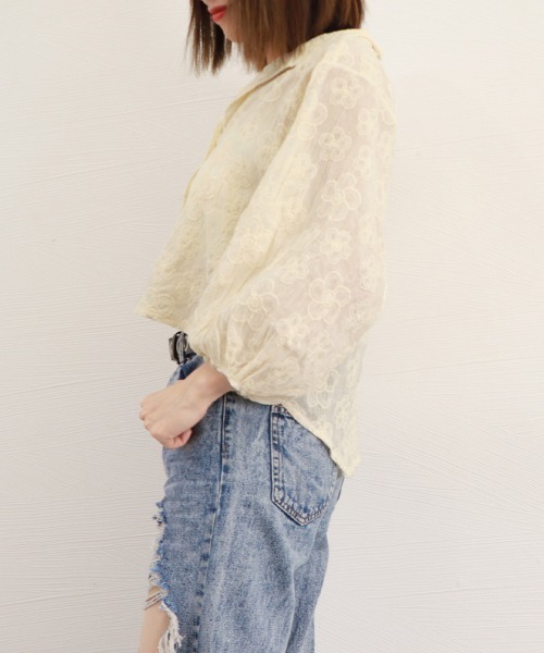 Miniministore(ミニミニストア)の「花柄刺しゅうレース ブラウス レディース(シャツ/ブラウス・レディース・ベージュ・FREE)」の14枚目の写真