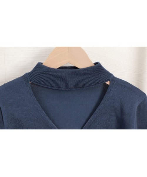Miniministore(ミニミニストア)の「ショート ニットトップス ホルターネック(ニット/セーター・レディース・オフホワイト/ダークブルー/ブラック・FREE)」の21枚目の写真
