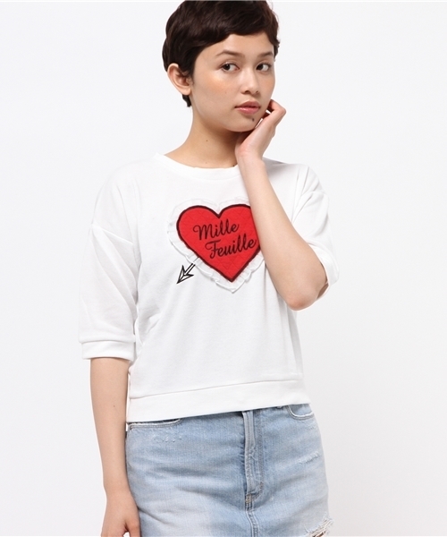 WEGO（ウィゴー）の「WEGO/キルティングハートプルオーバー（スウェット・レディース・オフホワイト/ネイビー/ライトパープル・FREE）」の4枚目の写真