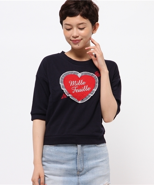 WEGO（ウィゴー）の「WEGO/キルティングハートプルオーバー（スウェット・レディース・オフホワイト/ネイビー/ライトパープル・FREE）」の5枚目の写真