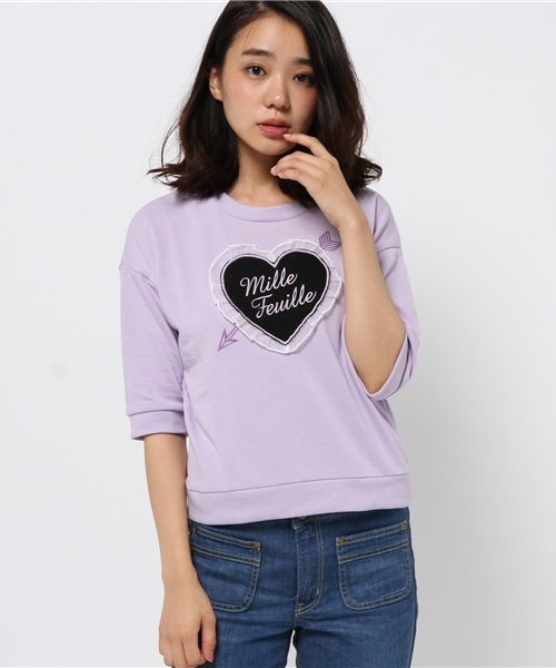 WEGO（ウィゴー）の「WEGO/キルティングハートプルオーバー（スウェット・レディース・オフホワイト/ネイビー/ライトパープル・FREE）」の6枚目の写真