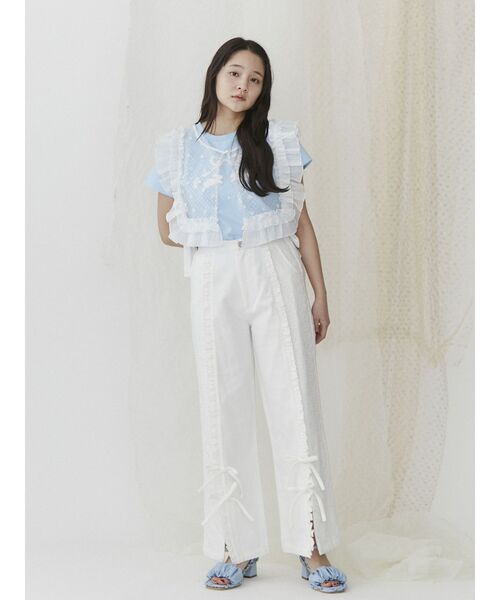 merry jenny(メリージェニー)の「くしゅくしゅフリルミュール(サンダル・レディース・ミント/ブルー/ピンク・MEDIUM/LARGE)」の4枚目の写真