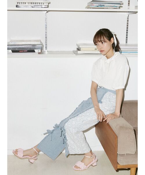 merry jenny(メリージェニー)の「くしゅくしゅフリルミュール(サンダル・レディース・ミント/ブルー/ピンク・MEDIUM/LARGE)」の5枚目の写真