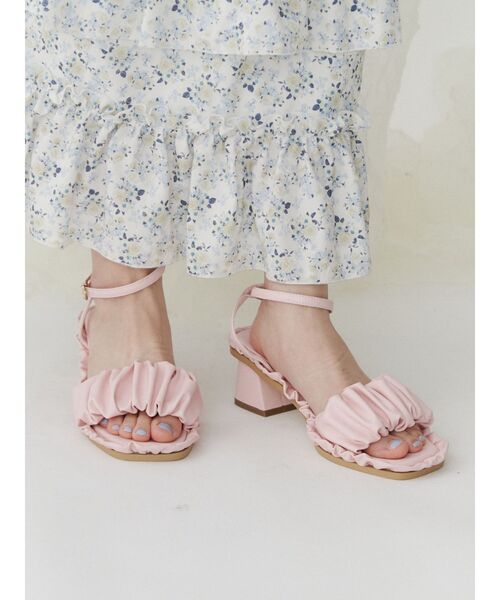merry jenny(メリージェニー)の「くしゅくしゅフリルミュール(サンダル・レディース・ミント/ブルー/ピンク・MEDIUM/LARGE)」の3枚目の写真