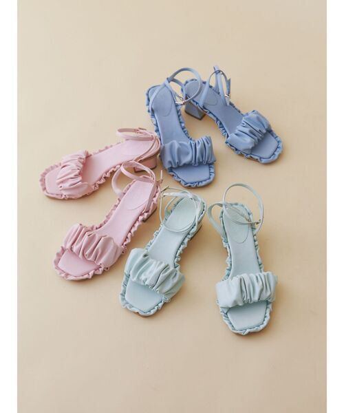 merry jenny(メリージェニー)の「くしゅくしゅフリルミュール(サンダル・レディース・ミント/ブルー/ピンク・MEDIUM/LARGE)」の2枚目の写真