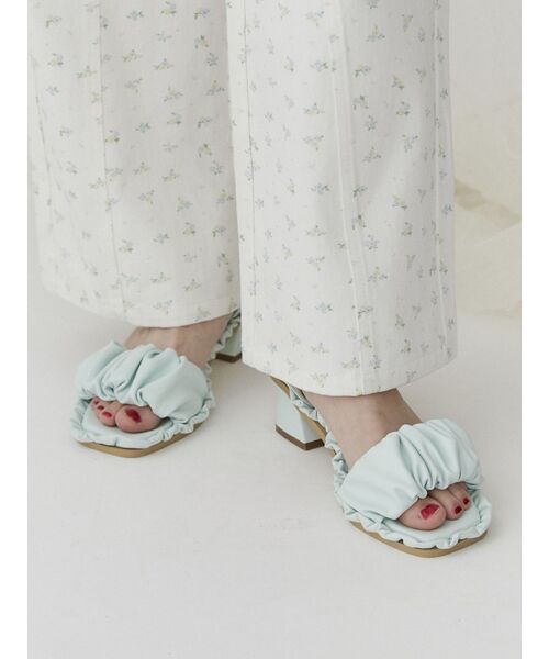 merry jenny(メリージェニー)の「くしゅくしゅフリルミュール(サンダル・レディース・ミント/ブルー/ピンク・MEDIUM/LARGE)」の1枚目の写真