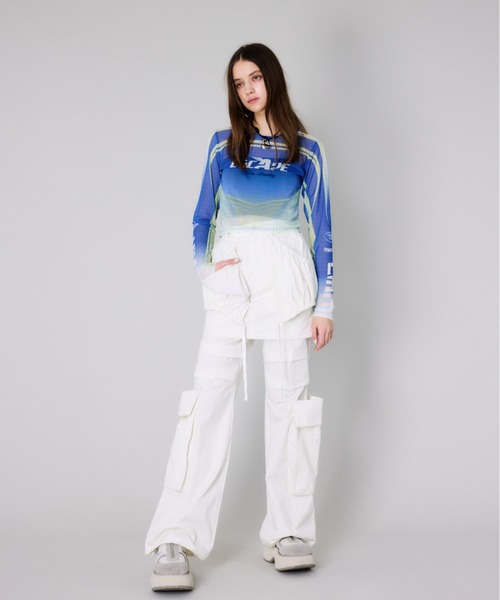 SLY（スライ）の「BIG PK FLARE CARGO PT ビッグ ポケット フレア カーゴパンツ / セットアップ可（カーゴパンツ・レディース・パープル/カーキ/オフホワイト・1/2）」の15枚目の写真